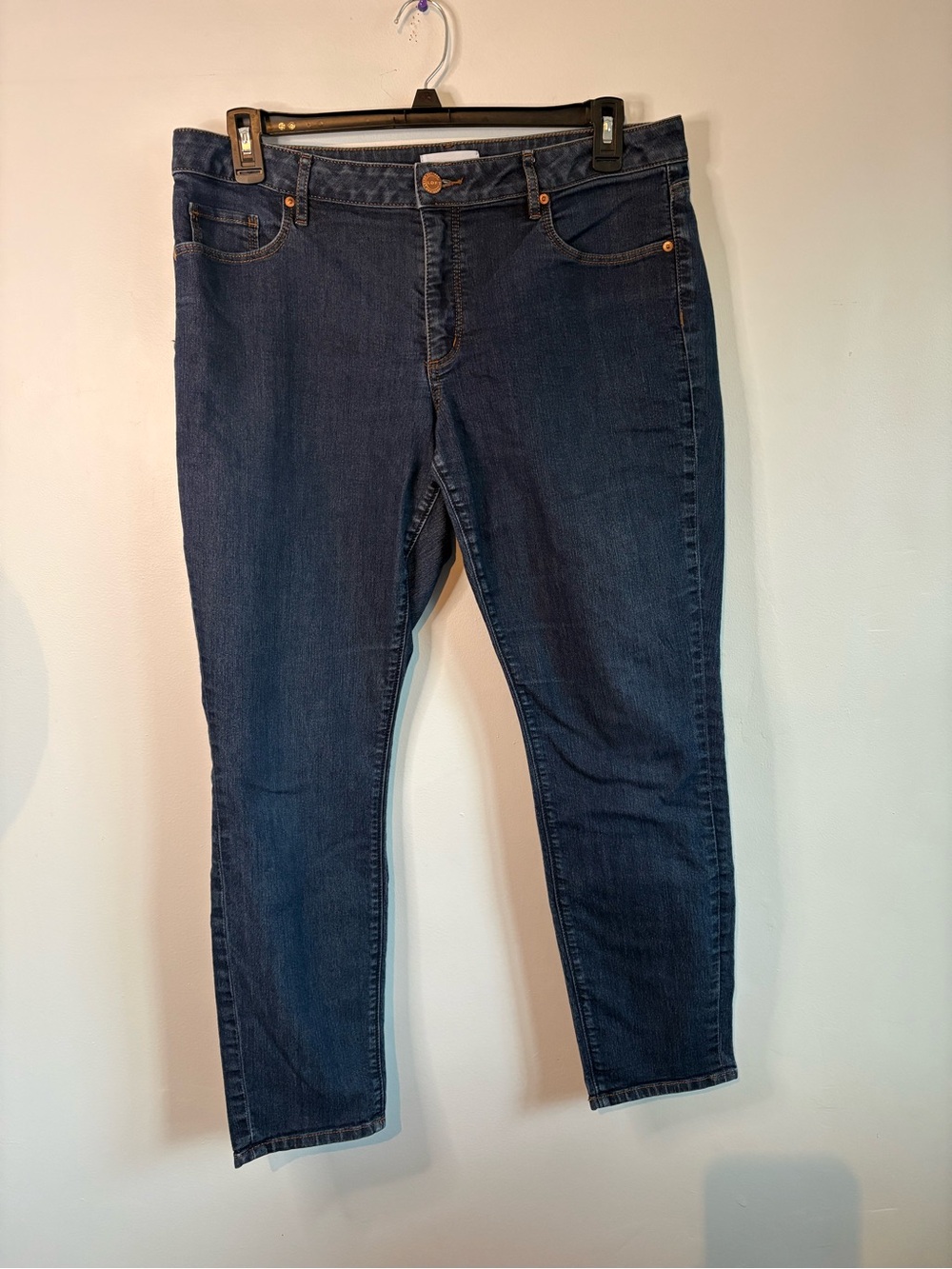 LOFT Women's Skinny Dark Blue Denim Jeans